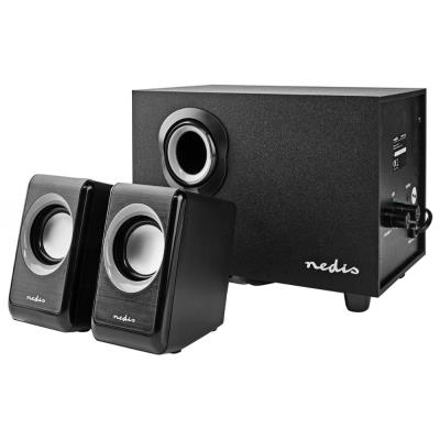 NEDIS PC reproduktory/ 2.1/ výkon 33 W/ 3,5 mm jack/ USB/ ABS/ dřevo/ černé