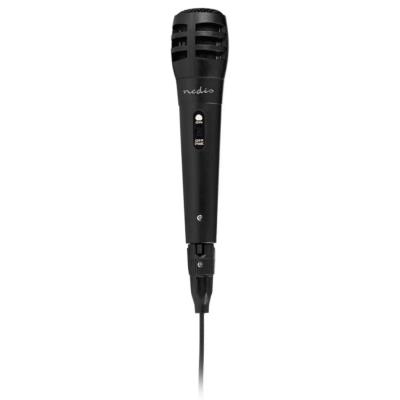 NEDIS kabelový mikrofon/ Kardioid/ odnímatelný kabel 5m/ 600 Ohm/ -75 dB/ jack 6.35 mm/ vypínač/ ABS/ černý