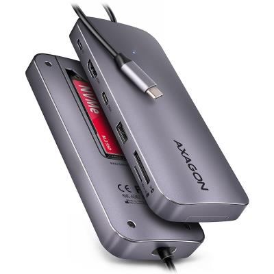 AXAGON multi portový hub USB-C / HMC-6GM2 / USB 3.2 Gen1 / 1x PD / 1x HDMI / 1x USB-C / 1x USB-A / SD/micro SD / 1x M.2