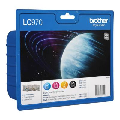 BROTHER inkoustová náplň LC-970 VALBP/ multipack/ Černá + tři barvy
