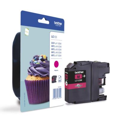 BROTHER inkoustová náplň LC-123M/ Purpurová/ 600 stran