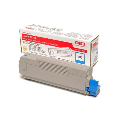 OKI originál tonerová kazeta 43381907/ C5600/ C5700/ 2000 stran/ azurová